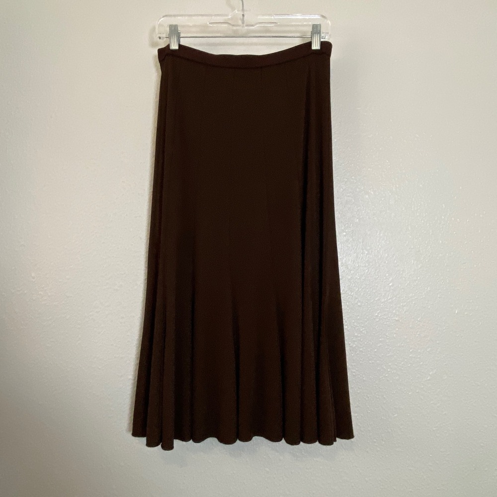 Vintage Y2K Brown Pleated Forest Fairy Fairycore Bohemian Pleated Midi Skirt M
